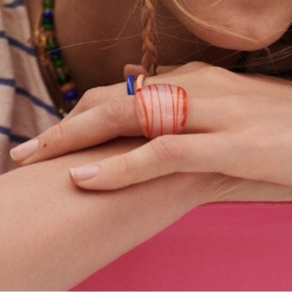 MANGO orange semi Transparent ring .